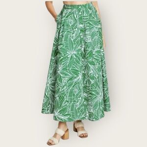 Tabitha Brown | Linear Floral Print Maxi Skirt | Green | Medium